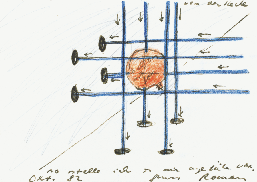 Roman Signer, Skizze zu einer Wasserbeobachtung, 1970er Jahre, © Roman Signer