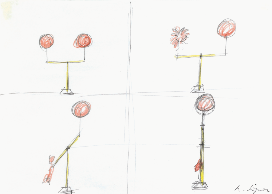 Roman Signer, Skizze zu einer Wasserskulptur, 1982, © Roman Signer