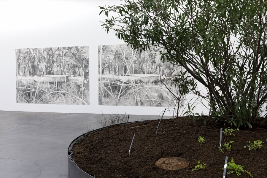 Marlene McCarty, Hearth 2 (China Camp 2009, China Camp 1975), 2010. Courtesy the artist und Sikkema Jenkins & Co. Gallery. Installation view Kunsthaus Baselland 2020. Photo: Gina Folly