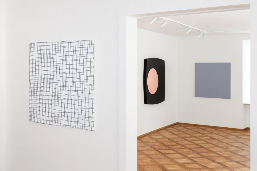 Installation view, Not So Fast! curated by John Armleder, Larkin Erdmann, 2022. Courtesy: Larkin Erdmann Gallery. Photograph: Flavio Karrer, Zürich.