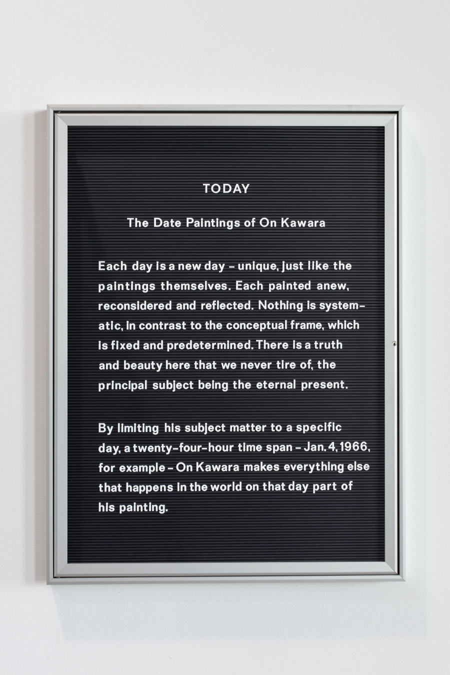 Bethan Huws, Untitled (TODAY...), 2022, Courtesy Galerie Tschudi, Zuoz und Zurich, Photo: Stefan Rohner