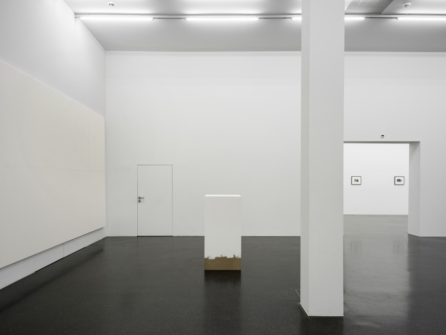 Heimo Zobernig, Ohne Titel (HZ 1988-025), 1988, Dispersion, pressboard, 120 x 60 x 60 cm. Installation view, Alvin Baltrop, Wade Guyton, Heimo Zobernig, Galerie Francesca Pia, Zurich, 2022. Photo: Cedric Mussano