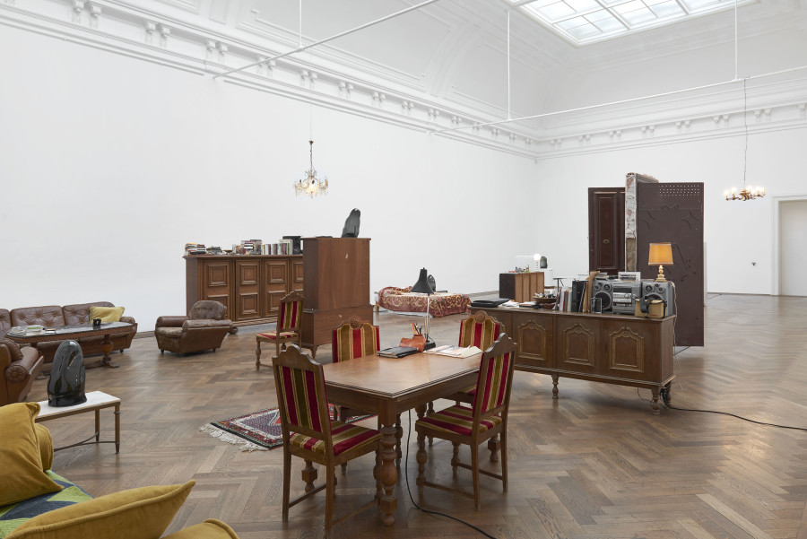 Installation view, Lydia Ourahmane, Barzakh, Kunsthalle Basel, 2021. Photo: Philipp Hänger / Kunsthalle Basel
