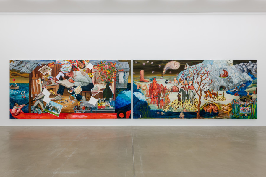 Installationsansicht Köpfe, Küsse, Kämpfe. Nicole Eisenman und die Modernen, 29.1. – 24.4.2022, Aargauer Kunsthaus, Aarau. Foto: ullmann.photography