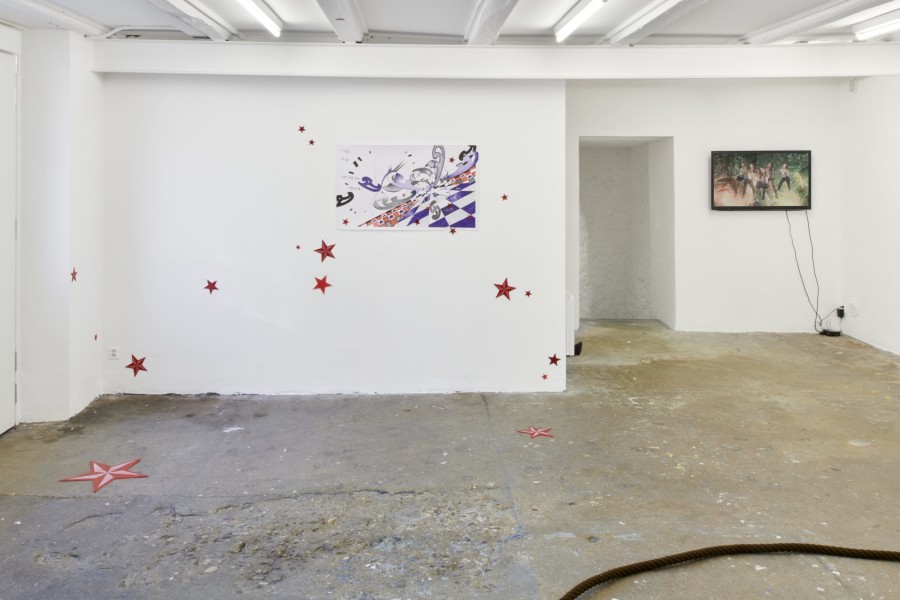 Exhibition view « My bedroom floor is on fire » at WallStreet, Fribourg, 2022 / Photo: Guillaume Python / Courtesy: the artist and WallStreet