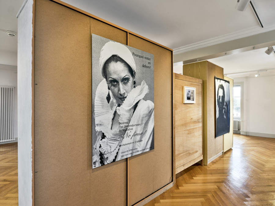 Installation view (from left to right), Ana Axpe, Sans titre, 1996, silkscreen on paper mounted on aluminum, 128 x 90.3 cm, Pauline Boudry et Renate Lorenz, Attaque, 2010, color photograph, inkjet print on paper, 29.5 x 40.5 cm, Tony Morgan, Lash (Herman Live series), 1976, black and white photograph, 140.6 x 101.6 cm. Photo: Serge Fruehauf. Courtesy: Collection FCAC