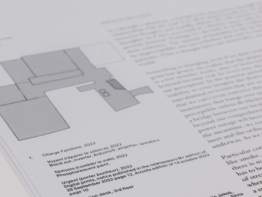 Caroline Bourrit, Charge Fantôme, Installation view, 2022, CAN Centre d’Art Neuchâtel,  Photo: S. Verdon