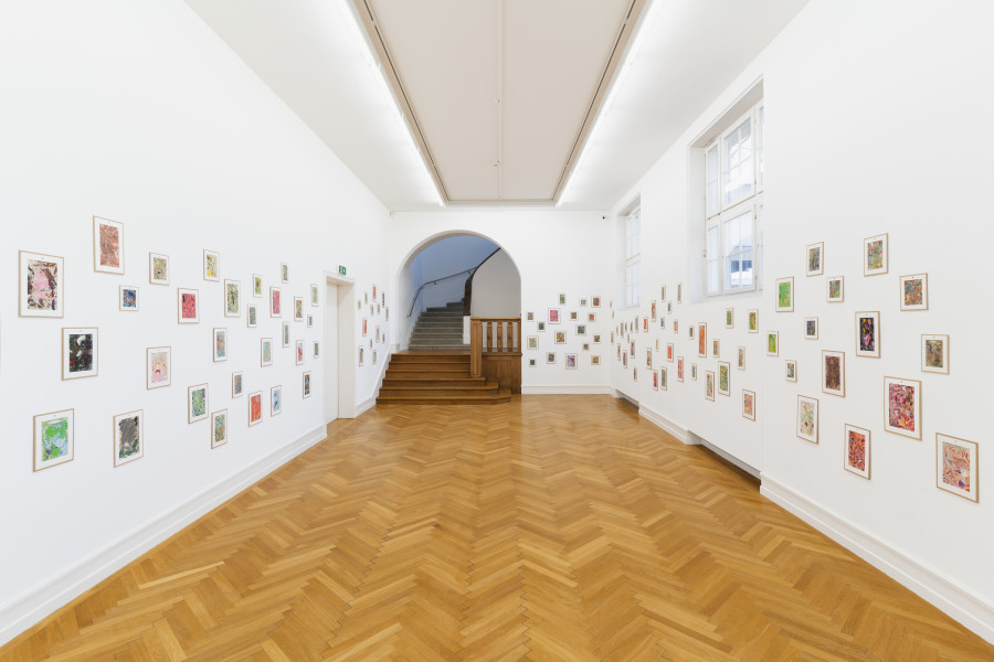 Jean-Frédéric Schnyder, Billige Bilder, 2000–2019, Ölfarbe auf Textil, Karton, 162 Stück / Oil on textile, cardboard, 162 pieces. Courtesy Galerie Eva Presenhuber Zürich / New York. Photo: Gunnar Meier