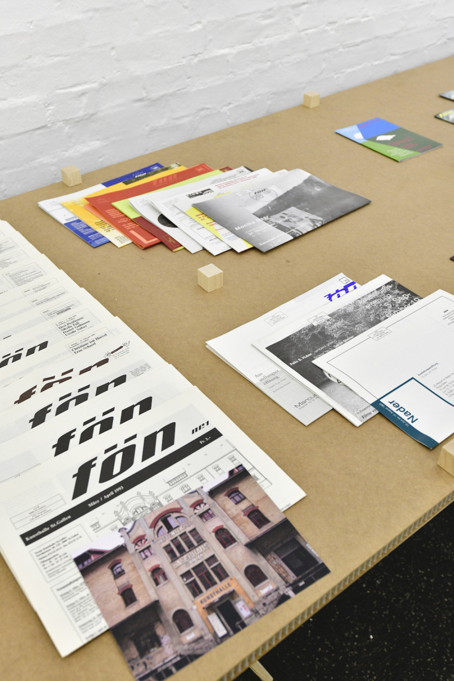 «WO WIR», exhibition view, 2020, archive of the Kunst Halle Sankt Gallen as a workspace. Photo: Kunst Halle Sankt Gallen, Sebastian Schaub