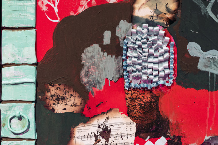 Installation view Sadaf H. Nava, Fabulas Score, schwarzescafé | Luma Westbau, Zurich, 2022. Photo: Nelly Rodriguez