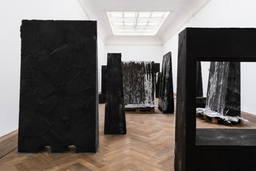 Raphael Hefti, installation view, Salutary Failures, Kunsthalle Basel, 2020, view on The Sun is the Tongue, the Shadow is the Language, 2020. Photo: Gunnar Meier / Kunsthalle Basel. Courtesy of the artist.