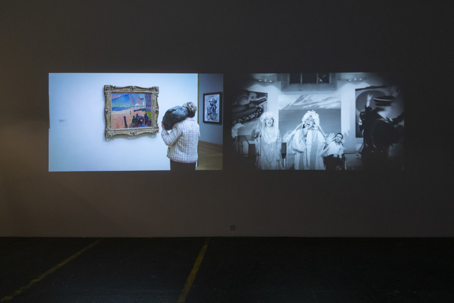 Milo Rau, Hochzeit, 2022; Irma Frei in der Bührle Sammlung, 2022. Courtesy: Moritz von Dungern in collaboration with Schauspielhaus Zürich. Photo: Kunst Halle Sankt Gallen, Sebastian Schaub.