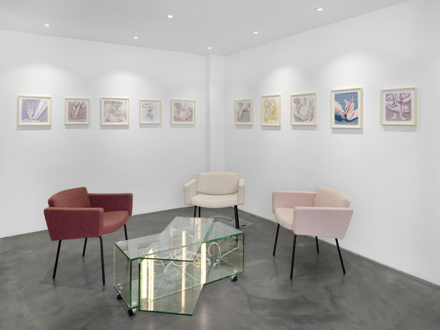 Exhibition view, Sarah Slappey, Tenderizer, Galerie Maria Bernheim, 2020. Photo Credit: Annik Wetter.