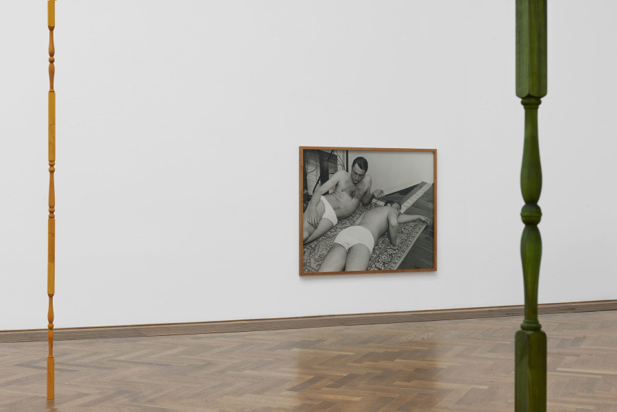 Joanna Piotrowska, installation view, Stable Vices, Kunsthalle Basel, 2019, view on, Frowst I, 2013–2014. Photo: Philipp Hänger / Kunsthalle Basel