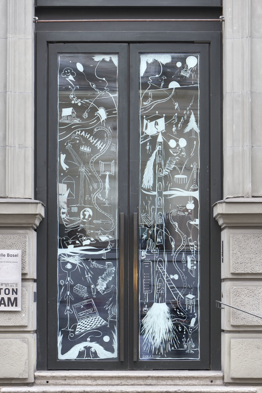 Installation view, Regionale 22, ... von möglichen Welten, Kunsthalle Basel, 2021, view on Fabio Sonego, Treasure Map Extended, 2021. Photo: Philipp Hänger / Kunsthalle Basel