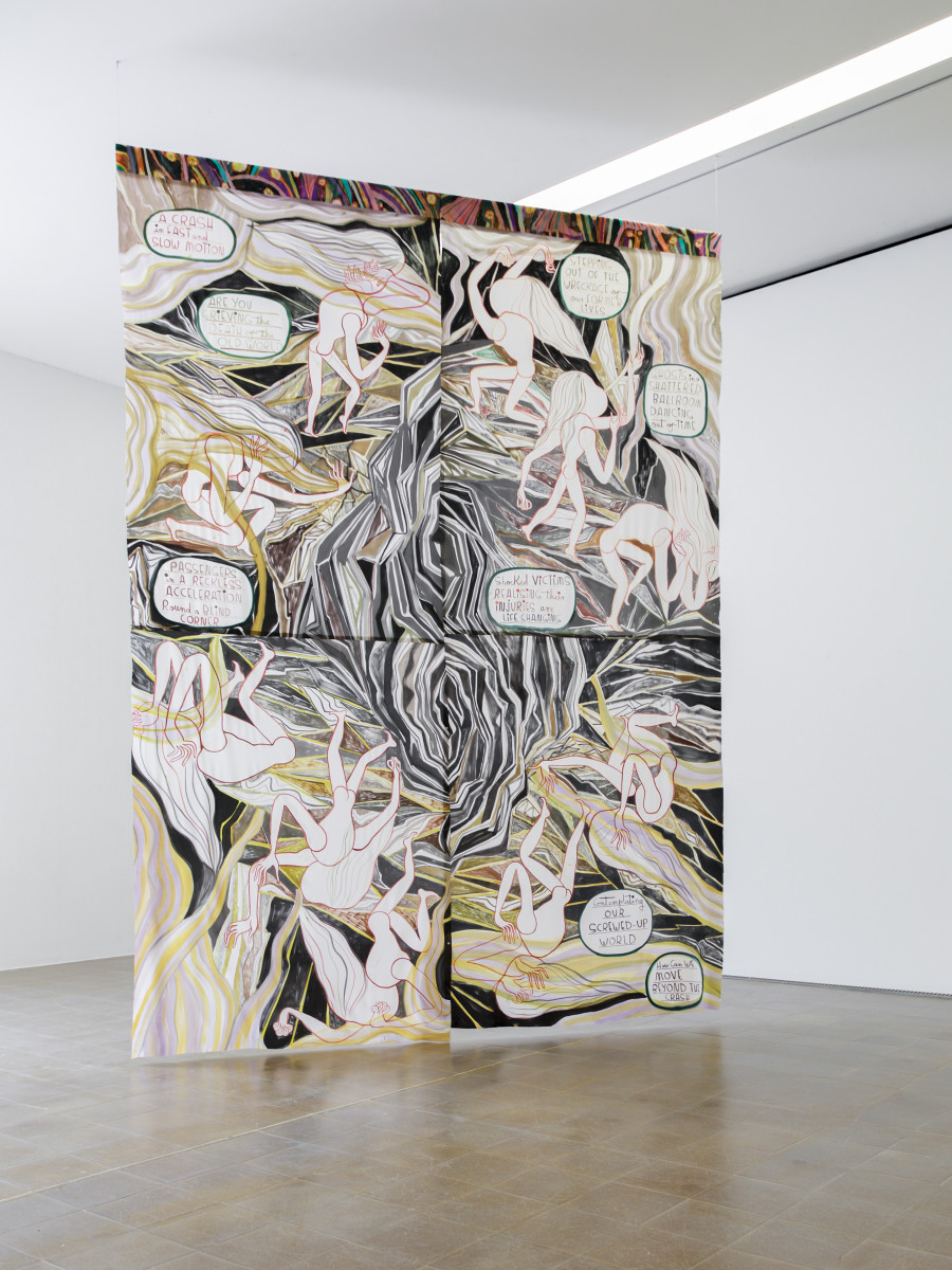 Emma Talbot, Ghost Calls and Meditations, installation view Kunsthaus Centre d’art Pasquart, photo: Lia Wagner