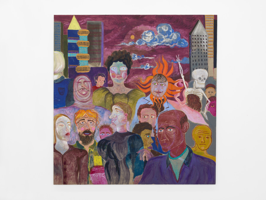 Melisa Sabir & Abel Auer, Die Mültitude, Acryl and Oil on Canvas, 125 × 120 cm, 2022 / Photo: Cedric Mussano / Courtesy: the artists and Kirchgasse Gallery