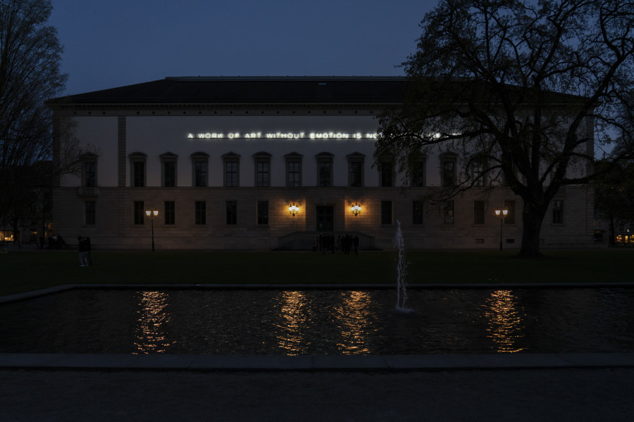 Bethan Huws, Untitled (A WORK OF ART WITHOUT EMOTION IS NOT A WORK OF ART / ARE YOU SURE?), 2020/2021, Kunst Museum Winterthur, Schenkung des Galerievereins, Freunde Kunst Museum Winterthur, 2021, ©2021, Bethan Huws / ProLitteris, Zurich Photos: Reto Kaufmann