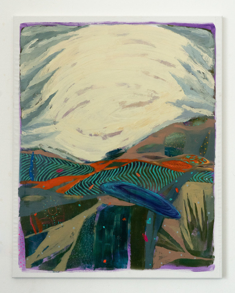 Leandro Pesantes B., Abismo Primitivo, 2021. Acrylic on canvas. 150 x 120 cm. Unique. Photographer: Marcel Scheible. Courtesy of the artist and VITRINE London/Basel