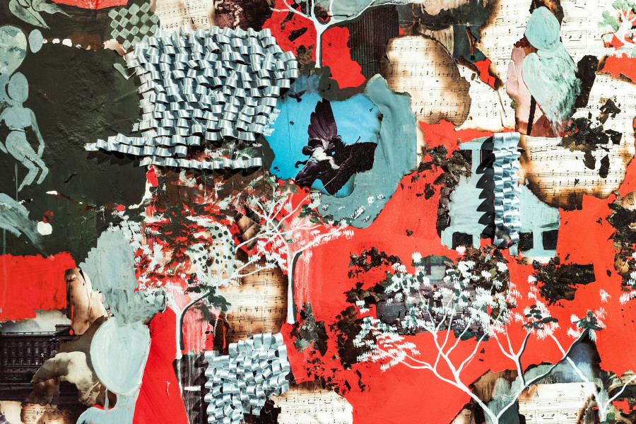 Installation view Sadaf H. Nava, Fabulas Score, schwarzescafé | Luma Westbau, Zurich, 2022. Photo: Nelly Rodriguez