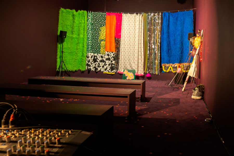 Exhibition view of The Puppet Show at Centre d’Art Contemporain Genève (March 5, 2022‒April 17, 2022). © Centre d’Art Contemporain Genève. Photo: Julien Girard