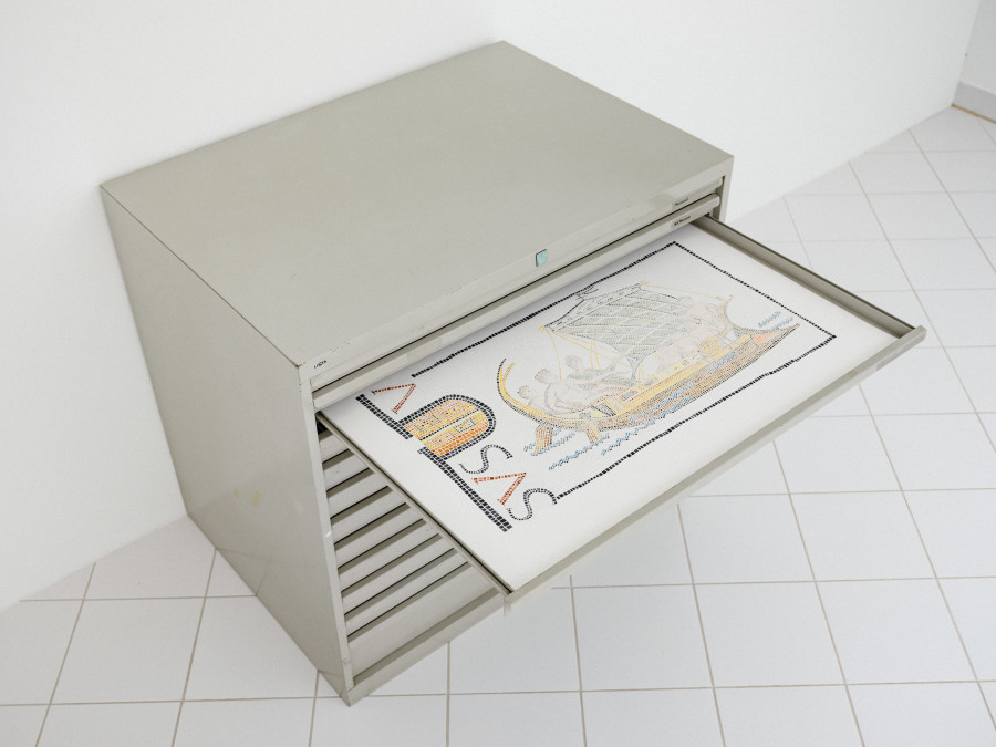 Mathias Pfund, Hier à Sousse, Hahnemühle Harmony paper 300g/m2, solvent ink, watercolor, 66x98 cm, 2022. Photo credit: Philip Frowein