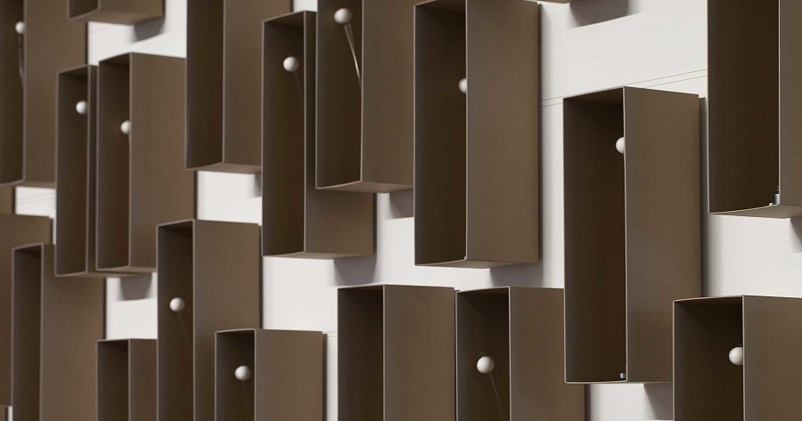 Zimoun, 117 prepared dc-motors, 210kg wood, 170m rope, 2016. Photo: Museum of Fine Arts, Taipei, Taiwan