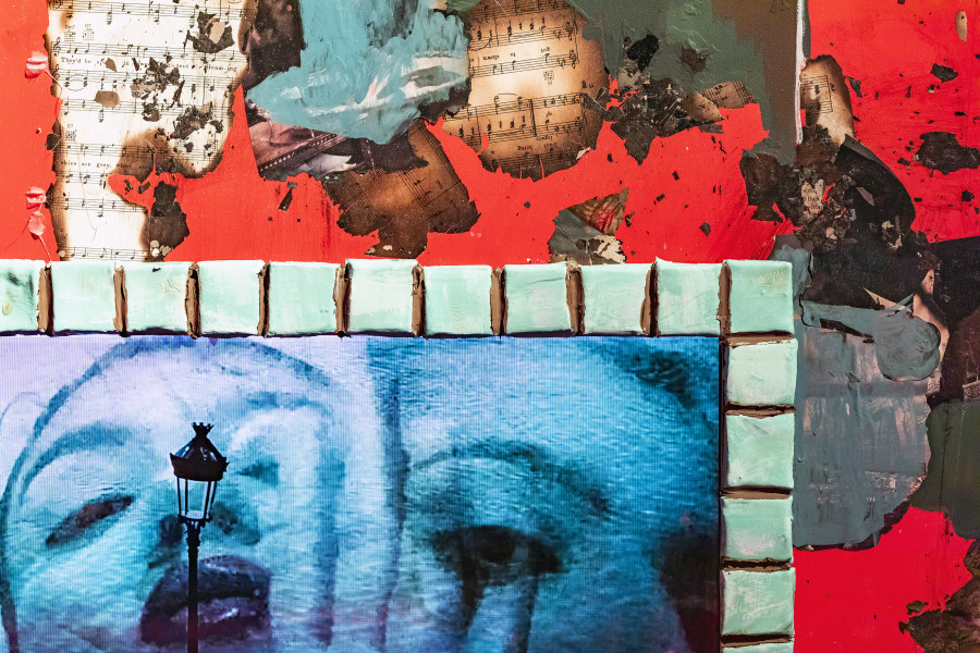 Installation view Sadaf H. Nava, Fabulas Score, schwarzescafé | Luma Westbau, Zurich, 2022. Photo: Nelly Rodriguez