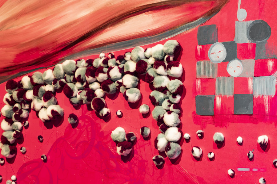 Installation view Sadaf H. Nava, Fabulas Score, schwarzescafé | Luma Westbau, Zurich, 2022. Photo: Nelly Rodriguez