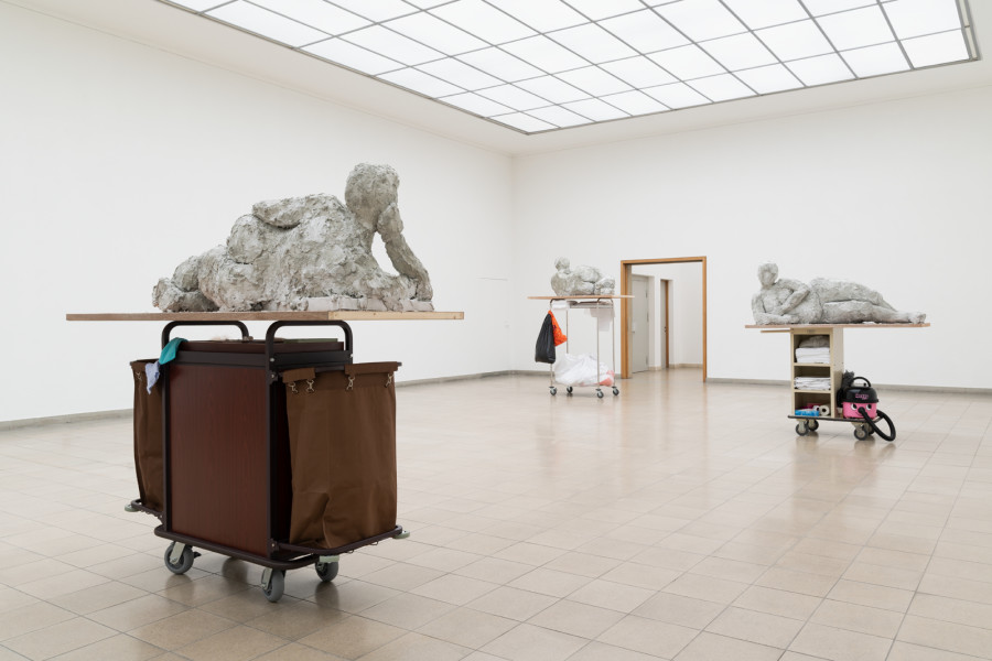 Nicole Wermers, Reclining Fanmail, exhibition view, Kunsthaus Glarus 2022. Photo: Gunnar Meier