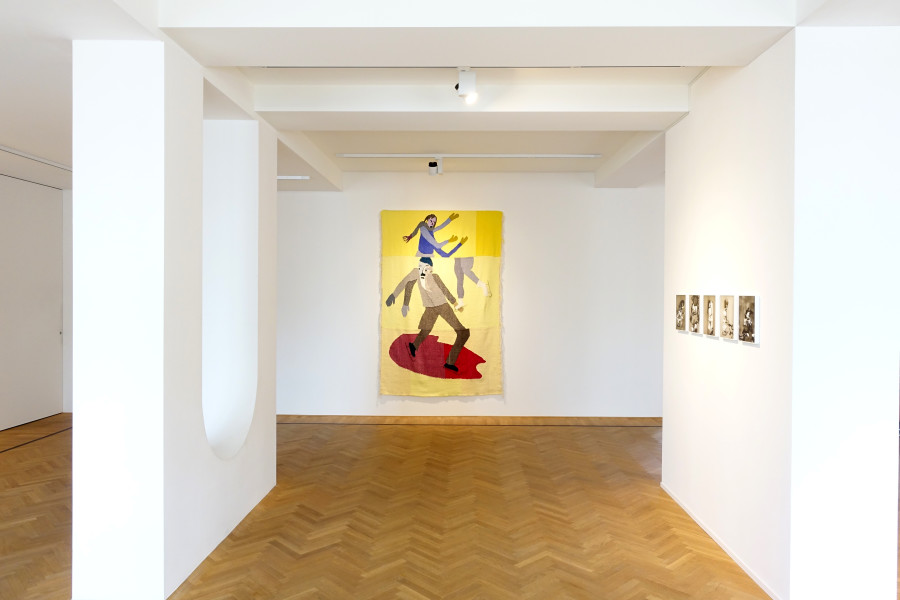 Installation shots of "Don't Fuck With Our Human" with works by Ali Banisadr, Kim Dingle, Christina Forrer, Xiao Guo Hui, Tahnee Lonsdale, Annie Morris exhibited at Galerie Fabian Lang, (17.09.2022-05.11.2022). Credit: Courtesy of the artists and Galerie Fabian Lang. Copyright: © Fabian Lang