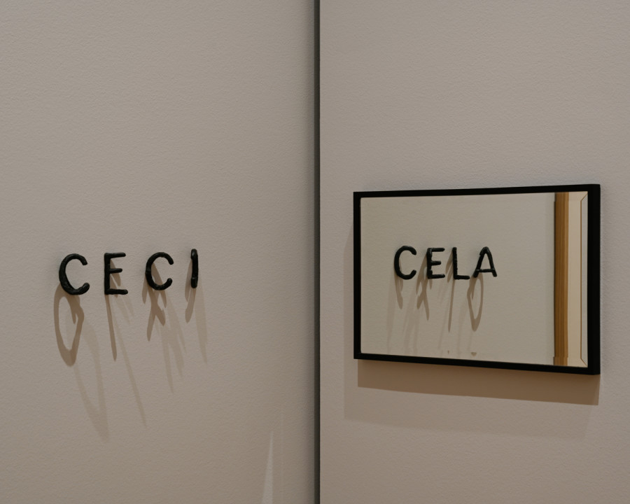 Exhibition view, Markus Raetz, Le reflet des mots, Fondation Jan Michalski, 2022. Photo Fondation Jan Michalski © Leo Fabrizio