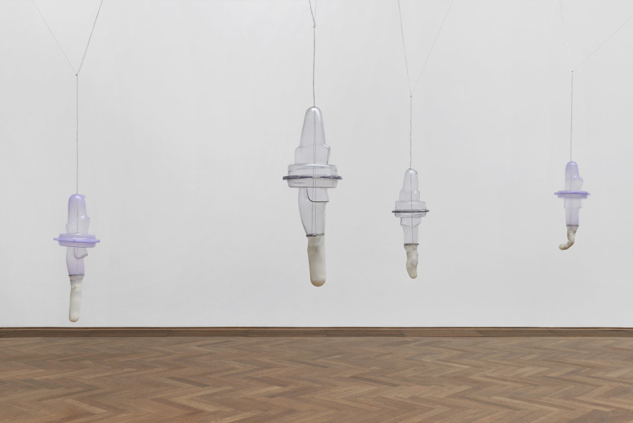 Exhibition view, Berenice Olmedo, Hic et Nunc, Kunsthalle Basel, 2022. Photo: Philipp Hänger / Kunsthalle Basel. All works courtesy the artist and Jan Kaps, Cologne