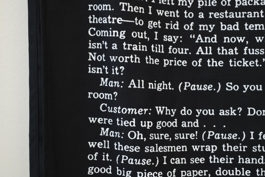 Éric Baudelaire, The Man with the Flower in His Mouth, 2021 (detail). Courtesy: the artist. Photo: Kunst Halle Sankt Gallen, Sebastian Schaub.