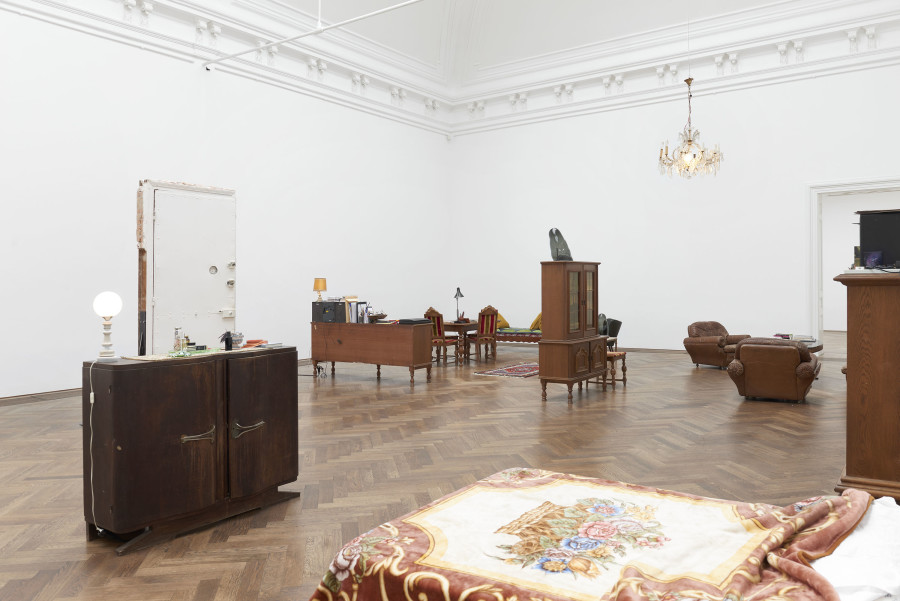 Installation view, Lydia Ourahmane, Barzakh, Kunsthalle Basel, 2021. Photo: Philipp Hänger / Kunsthalle Basel