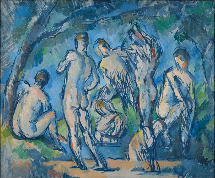 Paul Cézanne, Sept baigneurs, CA. 1900. Oil on canvas, 38 × 46 cm. Fondation Beyeler, Riehen/Basel, Beyeler Collection Photo: Robert Bayer