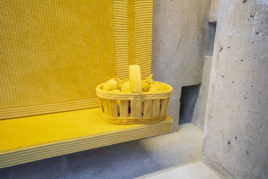 Installation view, COUPLE (Adam Cruces & Louisa Gagliardi), Fool’s Gold, Lemme, 2022. Photo credit: Romain Iannone, Sion