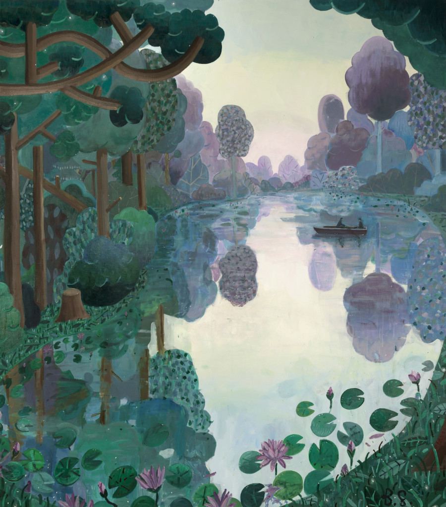 Ben Sledsens, Morning Row, 2018. Öl und Acryl auf Leinwand, 200 x 175 cm, Tim Van Laere Gallery, Antwerpen