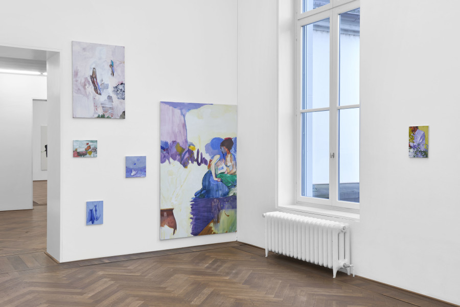 Installation view, Regionale 22, ... von möglichen Welten, Kunsthalle Basel, 2021, view on (f.l.t.r.) Cléo Garcia Leroy, Élie, 2020; Jardin, 2020; Heroes, 2020; Pieds, 2020; Amies, 2021; La Manche, 2020. Photo: Philipp Hänger / Kunsthalle Basel