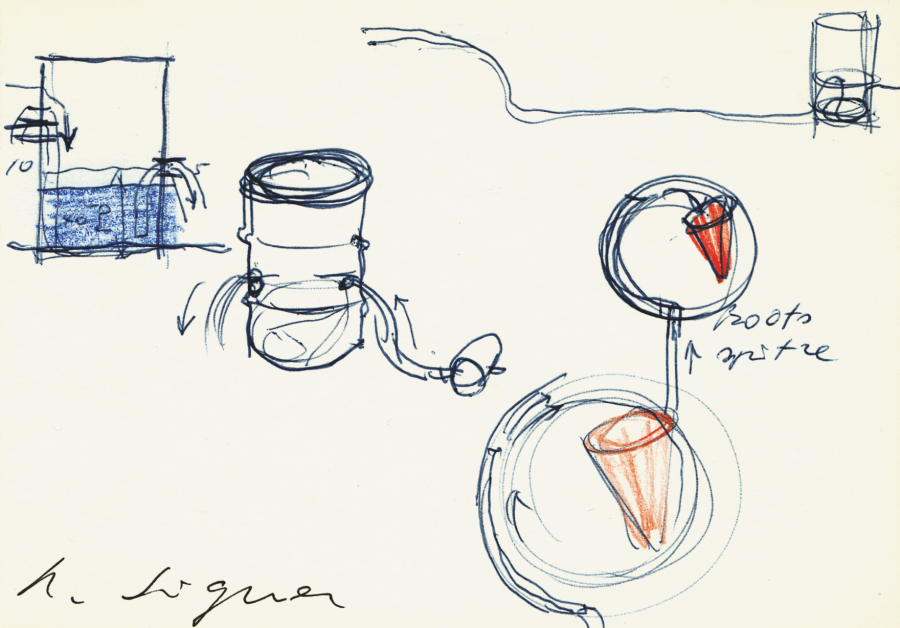 Roman Signer, Skizze zu einer Aktion (Bogen mit Rauch), 1989, © Roman Signer