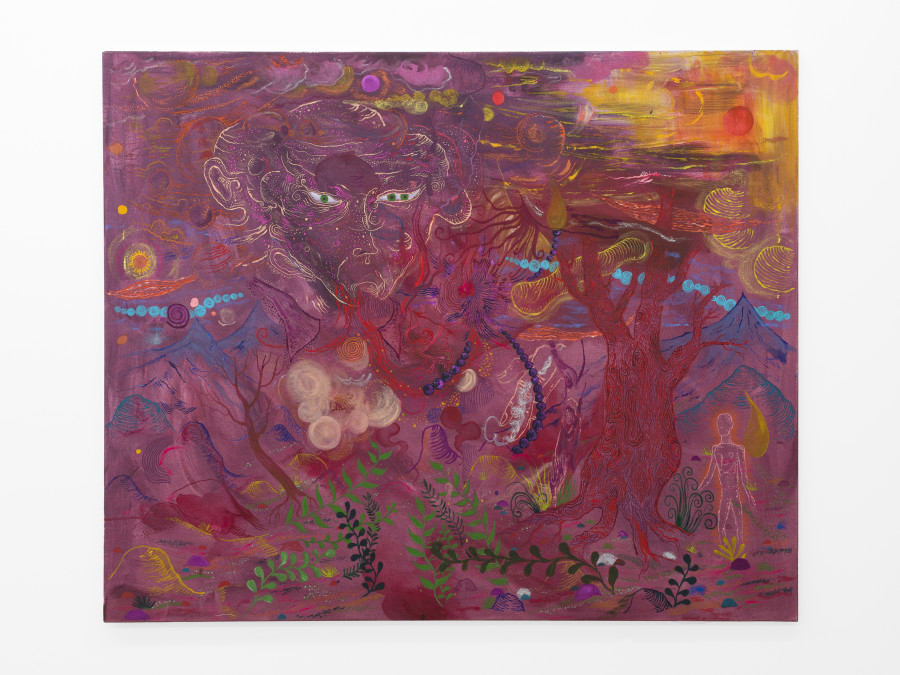 Abel Auer, Gottes Reue, Acryl and Oil on Canvas, 115 × 140 cm, 2021 / Photo: Cedric Mussano / Courtesy: the artists and Kirchgasse Gallery