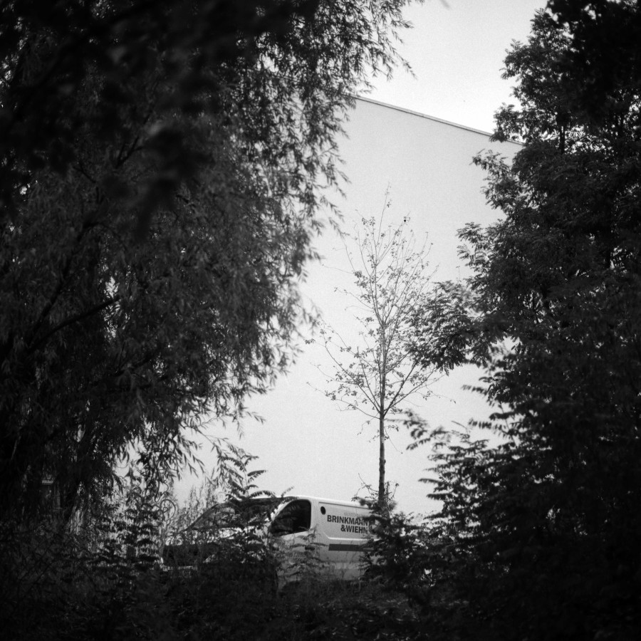 Calla Henkel and Max Pitegoff, Spree (Wilhelmine-Gemberg-Weg), 20162019, Framed silver gelatin print, 60 × 60 cm. Courtesy the artists and Galerie Isabella Bortolozzi, Berlin