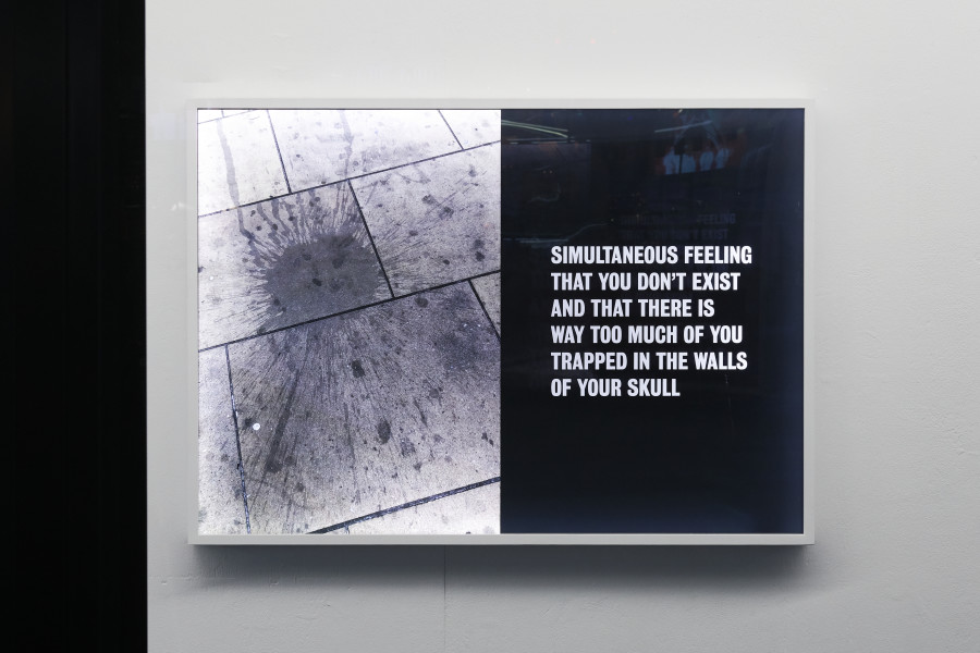 Tim Etchells, Feeling, 2021. Archival Duratrans print, wood, LEDs, plexiglas, acrylic paint. 87 x 122 x 6.5. Edition of 3 (+1 AP). Courtesy of the artist and VITRINE. Photographer: Nici Jost.