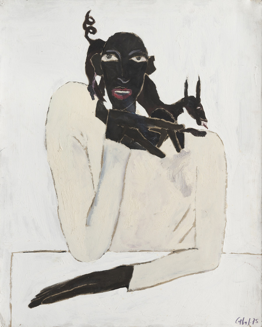 Cathy Josefowitz, Ohne Titel, 1975, 96 x 67.5 cm, Öl auf Karton, Cathy Josefowitz, Le Tire-bouchon, 1975, 100 x 79.5 cm, Öl auf Karton, Courtesy of Collection Pierre Sebaste Josefowitz