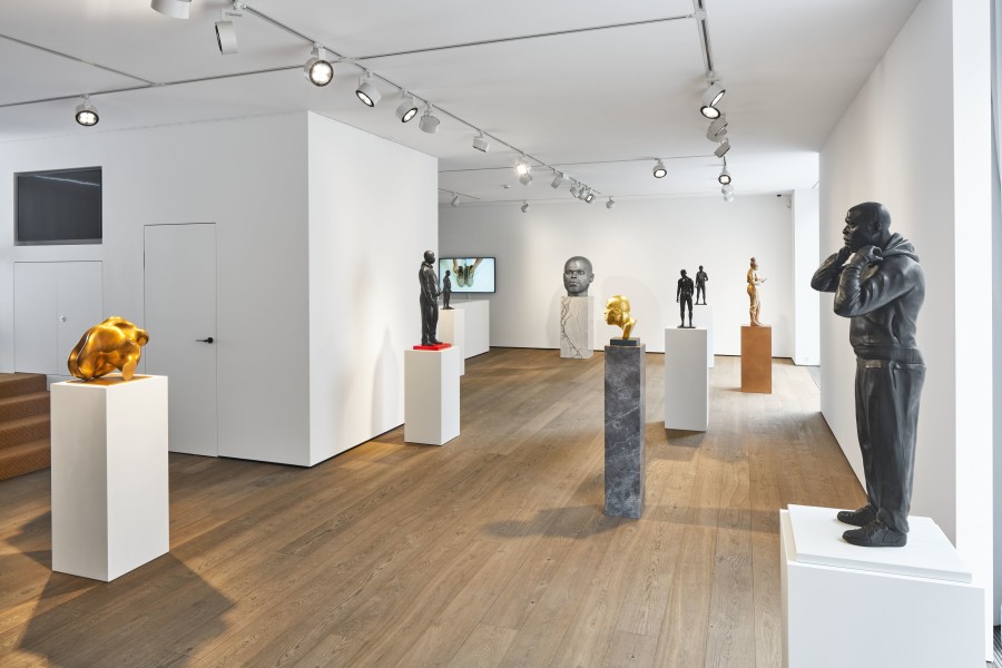 Installation view, ‘Thomas J Price. The Space Between’ at Hauser & Wirth St.Moritz, until 18 April 2022. © Thomas J Price. Courtesy the artist and Hauser & Wirth. Photo: Jon Etter