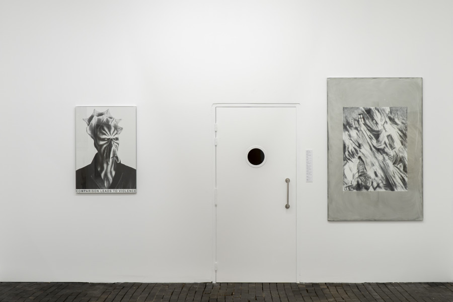 Vue d’exposition de Dialogue of the Dogs de Will Benedict au Centre d’Art Contemporain Genève (15.10.2022‒18.12.2022). © Centre d’Art Contemporain Genève. Photo : Julien Girard