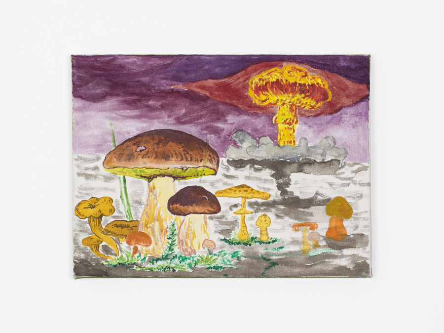 Abel Auer, Knowledge, Acryl and Oil on Canvas, 90 × 60 cm, 2017 / Photo: Cedric Mussano / Courtesy: the artist and Kirchgasse Gallery