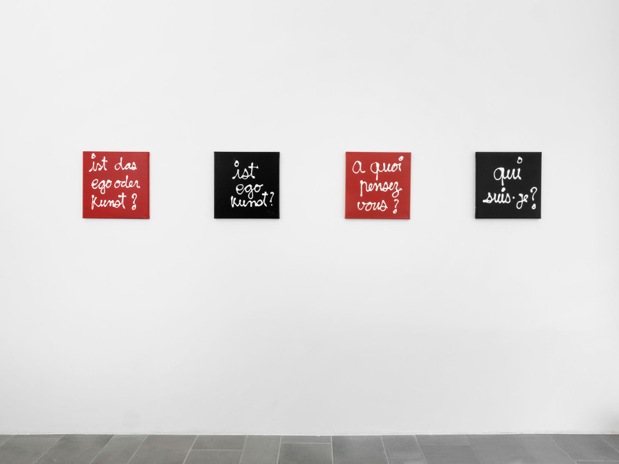 Exhibition view, Ben Vautier, What is the question?, galerie lange + pult, 2022. Photo credit: Julien Gremaud