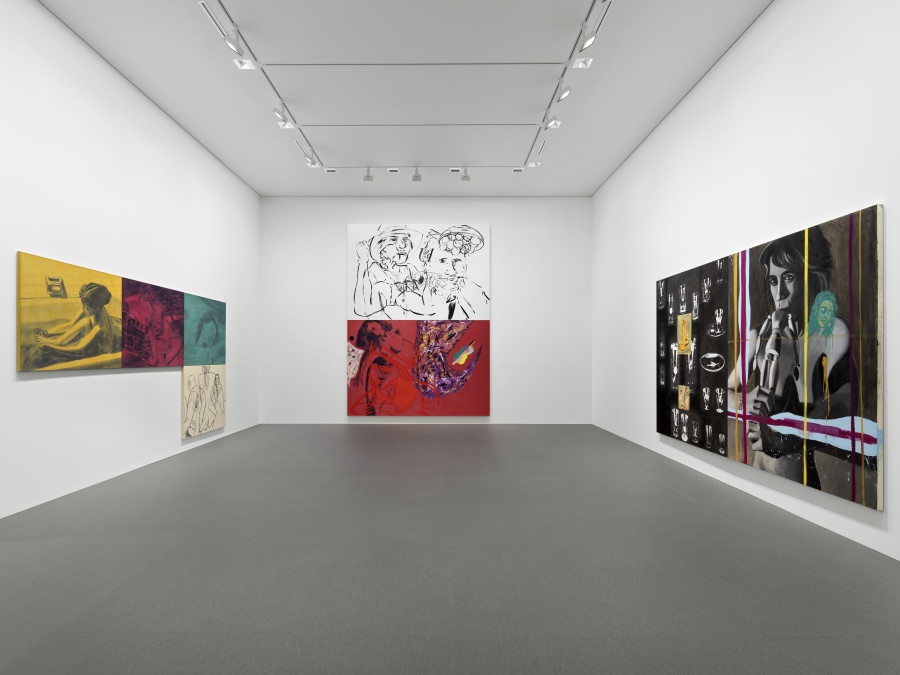 St. Moritz, Galerie Andrea Caratsch, David Salle – Early Work, 6.12.2021–22.4.2022, installation view.