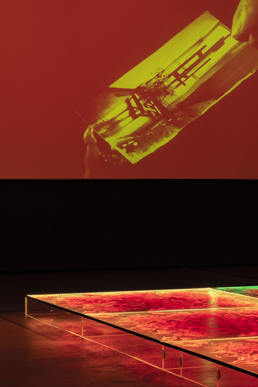 Installation view Sadaf H. Nava, Fabulas Score, schwarzescafé | Luma Westbau, Zurich, 2022. Photo: Nelly Rodriguez